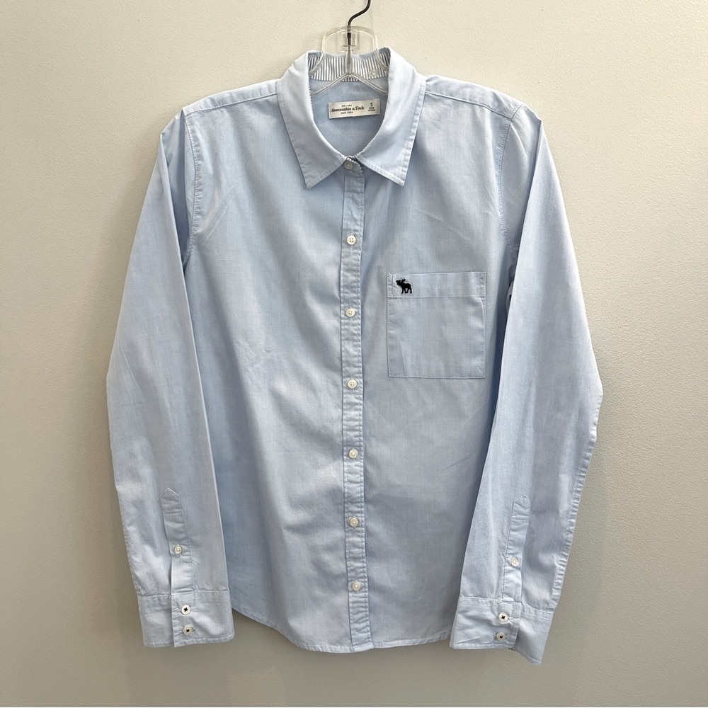 Abercrombie & Fitch Shirt Womens Small Button up Light Blue Dress Shirt